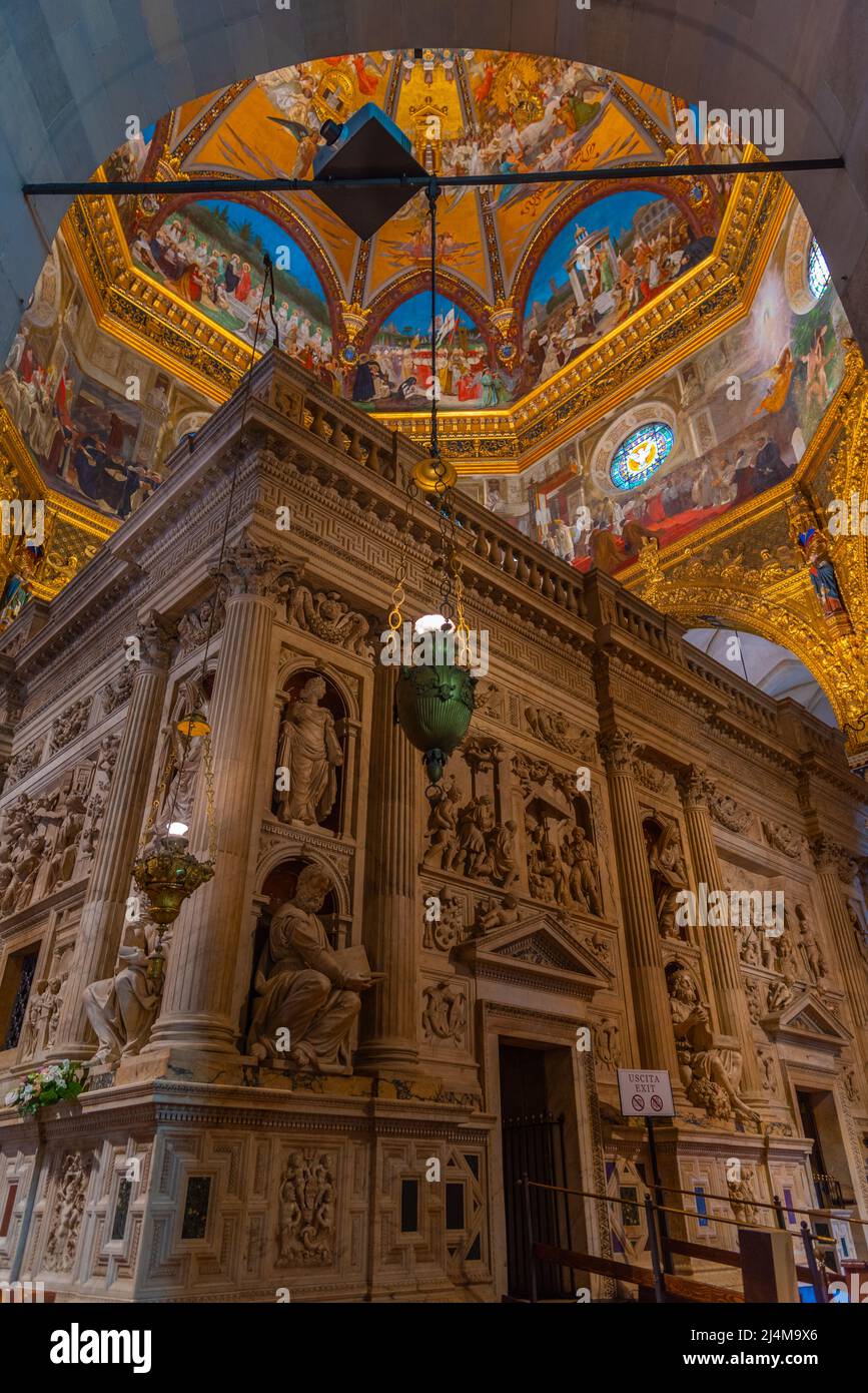 Loreto, Italy, September 29, 2021 Interior of the Sanctuary of the