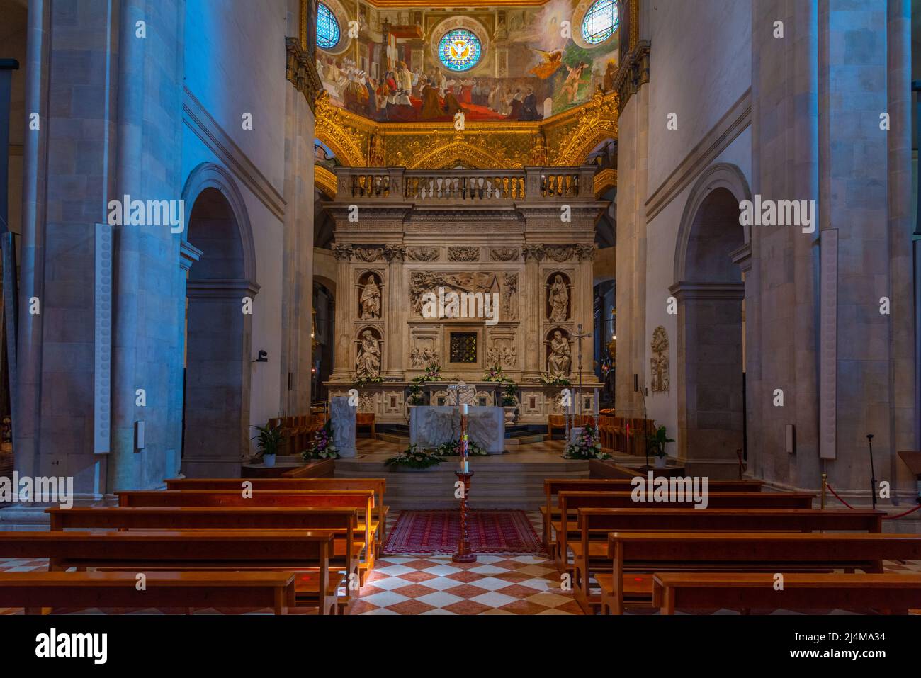 Loreto, Italy, September 29, 2021 Interior of the Sanctuary of the
