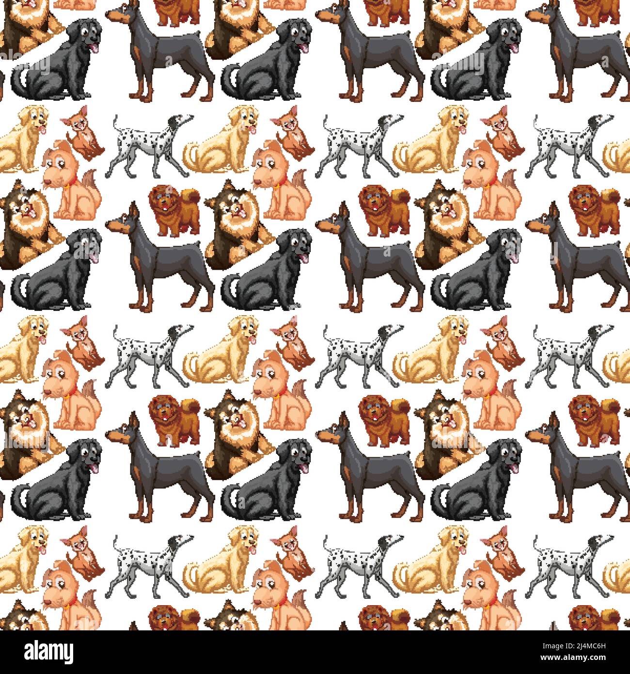 Cute animals cartoon seamless background illustration Stock Vector ...