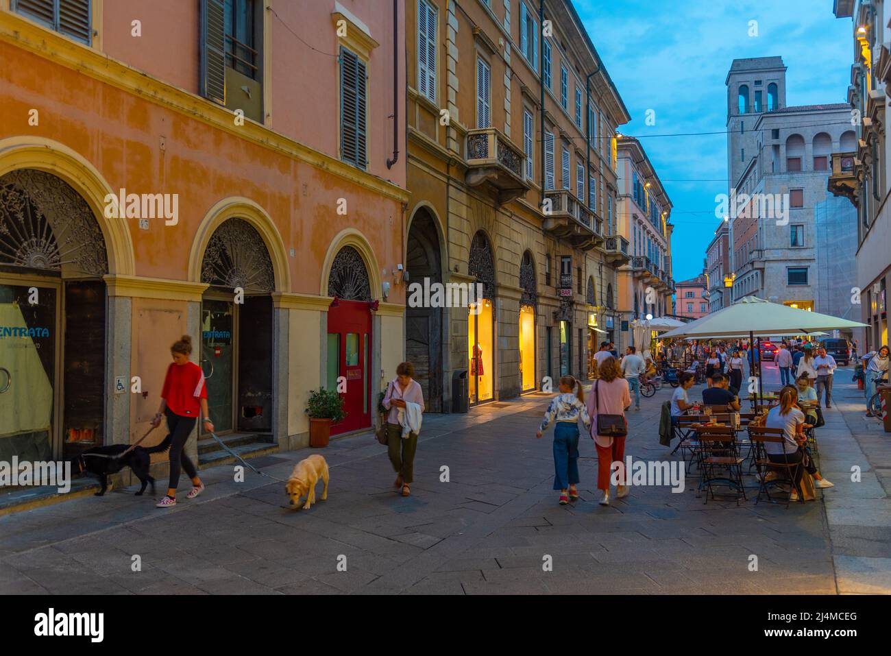 Piacenza, Italy, September 25, 2021: Sunset over a street in the center of  Italian town Piacenza Stock Photo - Alamy, image size:1300x957