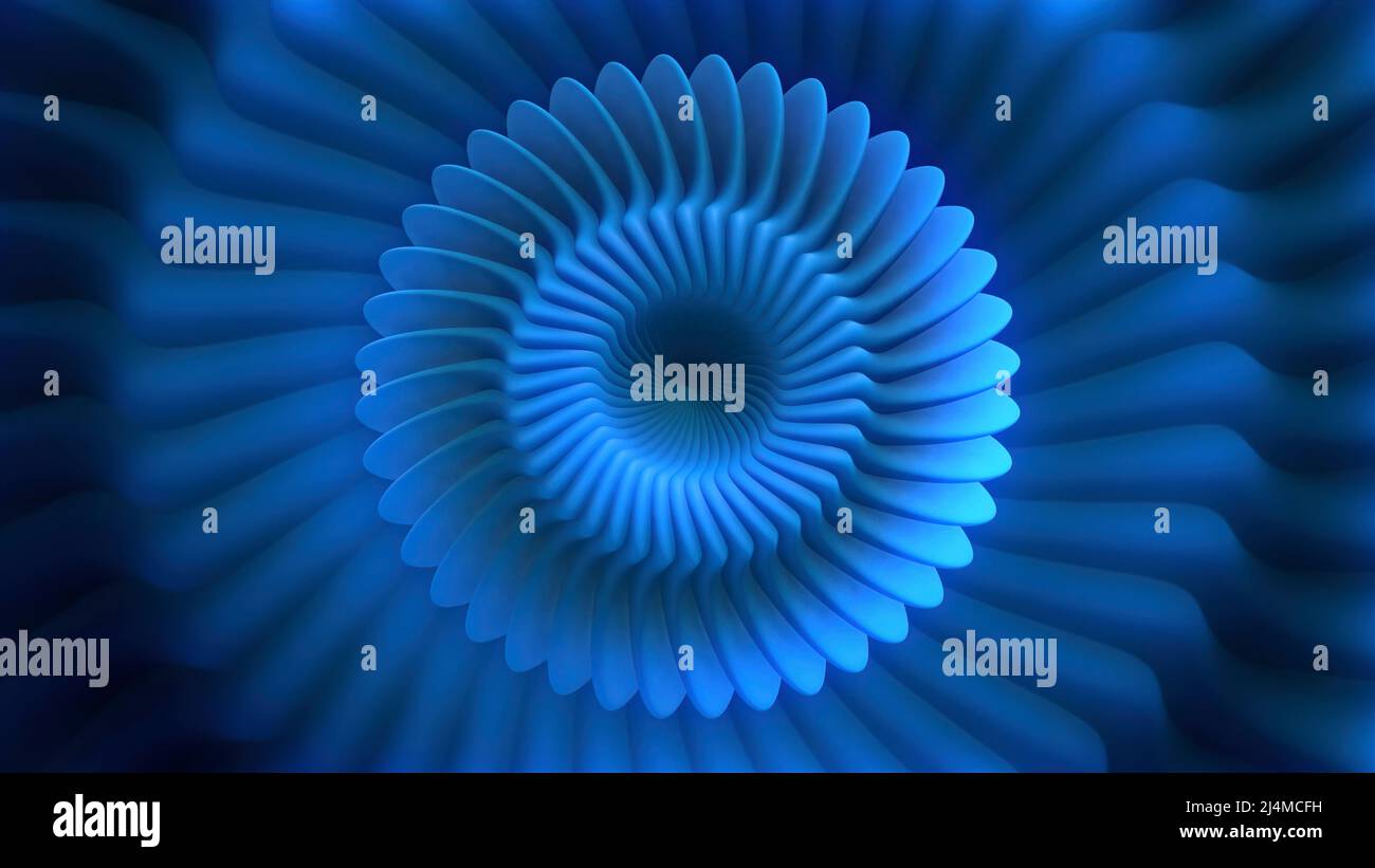 Blue Beautiful Optical Illusion Motion Abstract Background In The Form Of A Swirling Spiral 