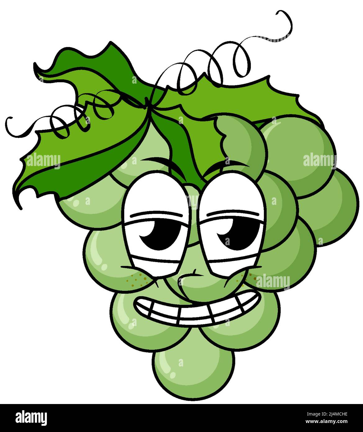 Green grapes with face illustration Stock Vector Image & Art Alamy