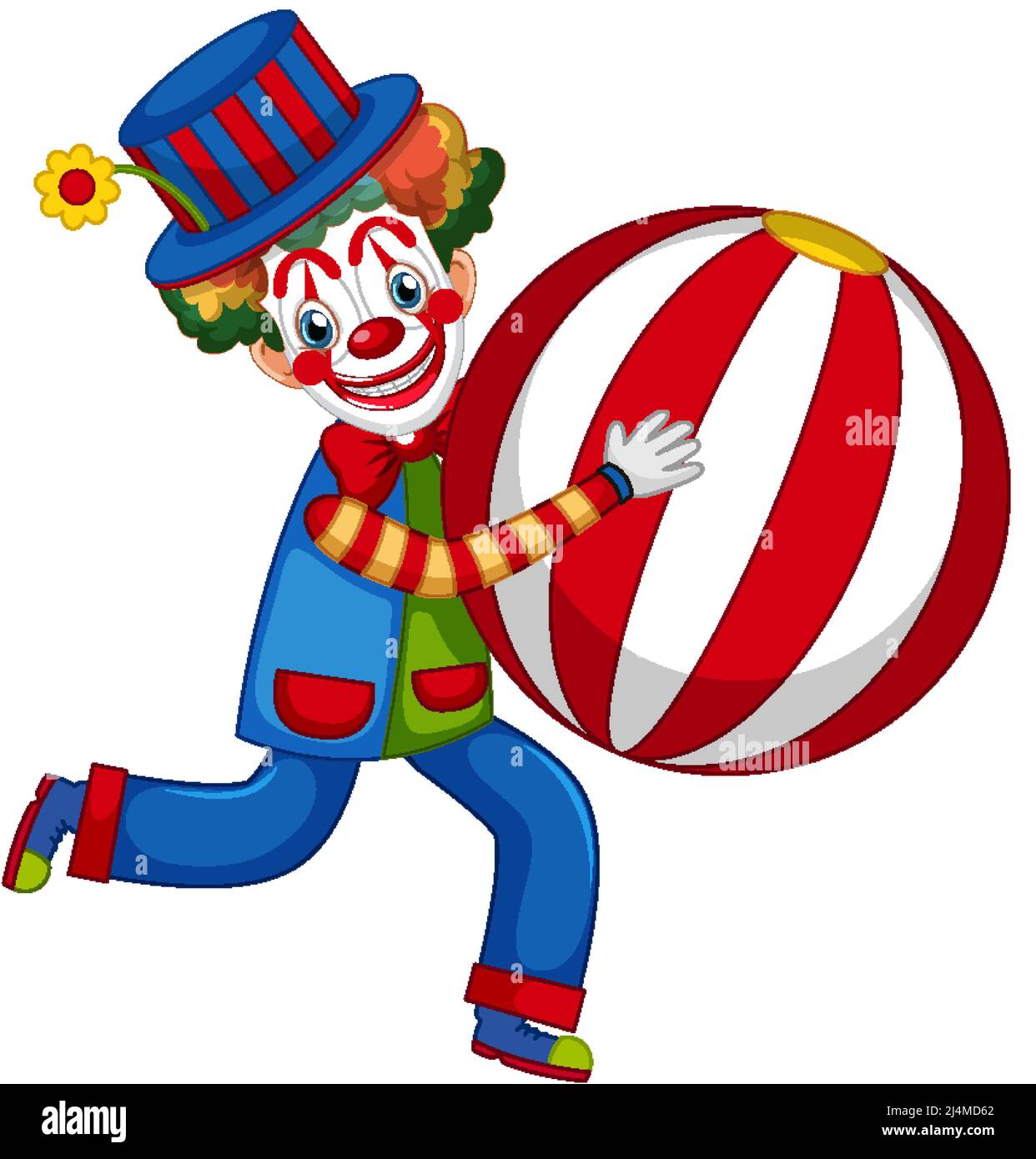 Cute clown performing with ball illustration Stock Vector Image & Art ...