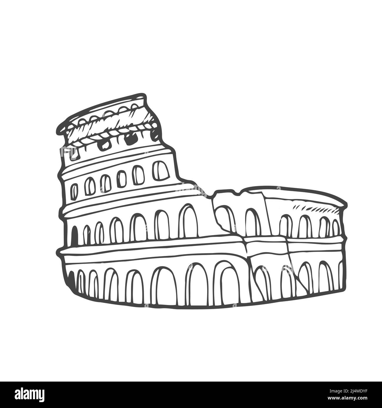 easy colosseum drawing