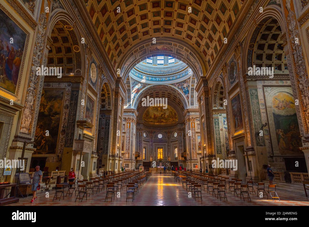 Mantua, Italy, September 24, 2021: Interior of Basilica di Sant'Andrea in Mantua, Italy. Stock Photo