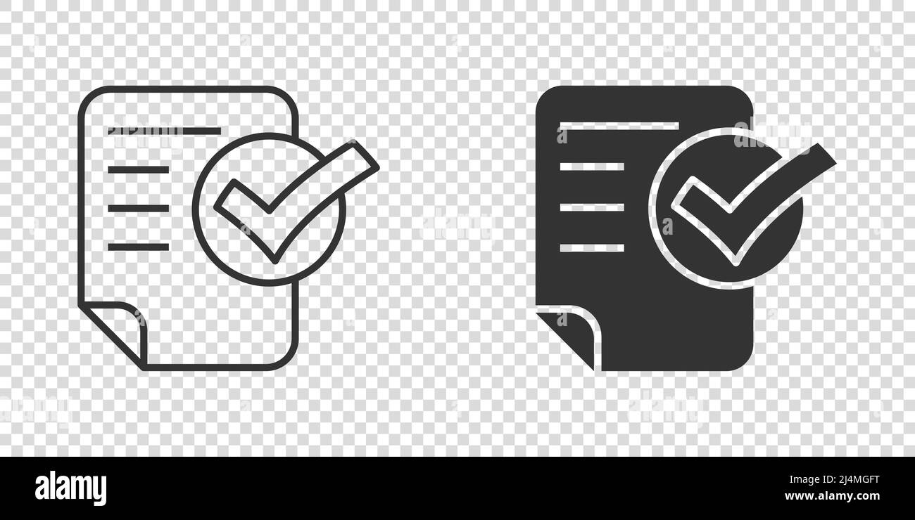 Document checklist icon in flat style. Report vector illustration on ...