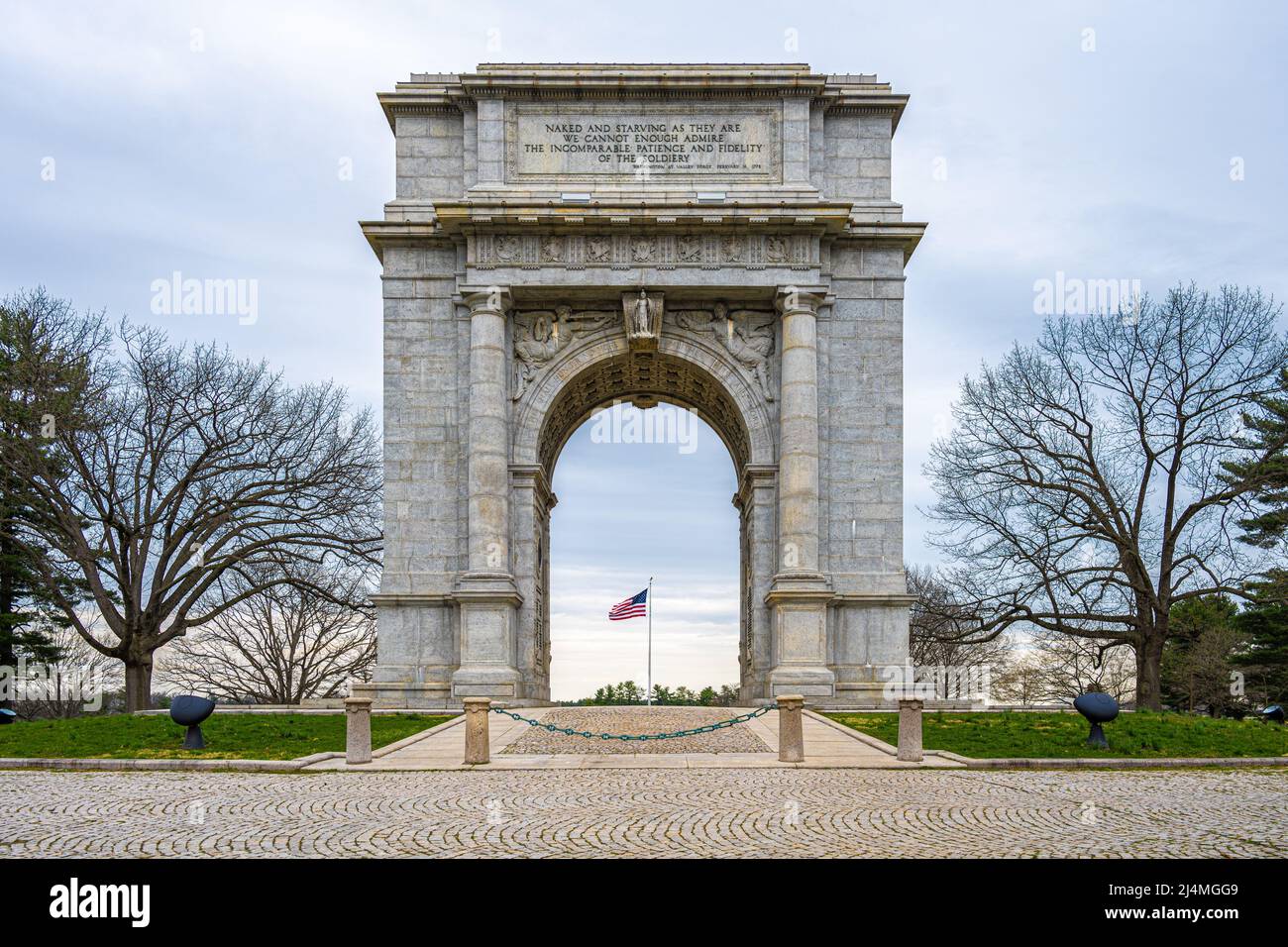 National Memorial Arch at Valley Forge National Historical Park in Valley Forge, Pennsylvania. (USA) Stock Photo