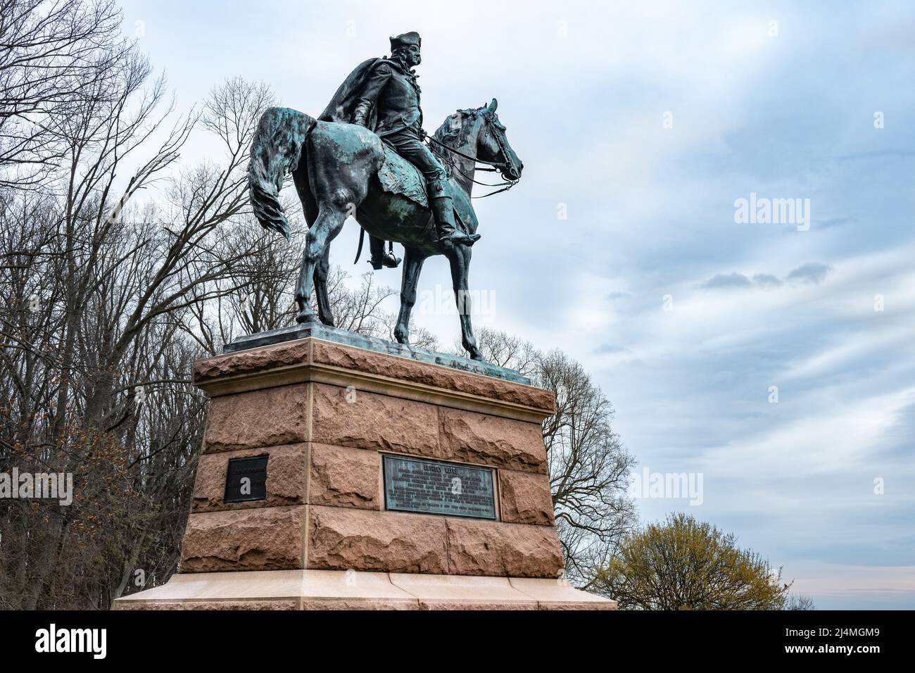 General Anthony Wayne statue at Valley Forge National Historic Park in King of Prussia, Pennsylvania. (USA) Stock Photo