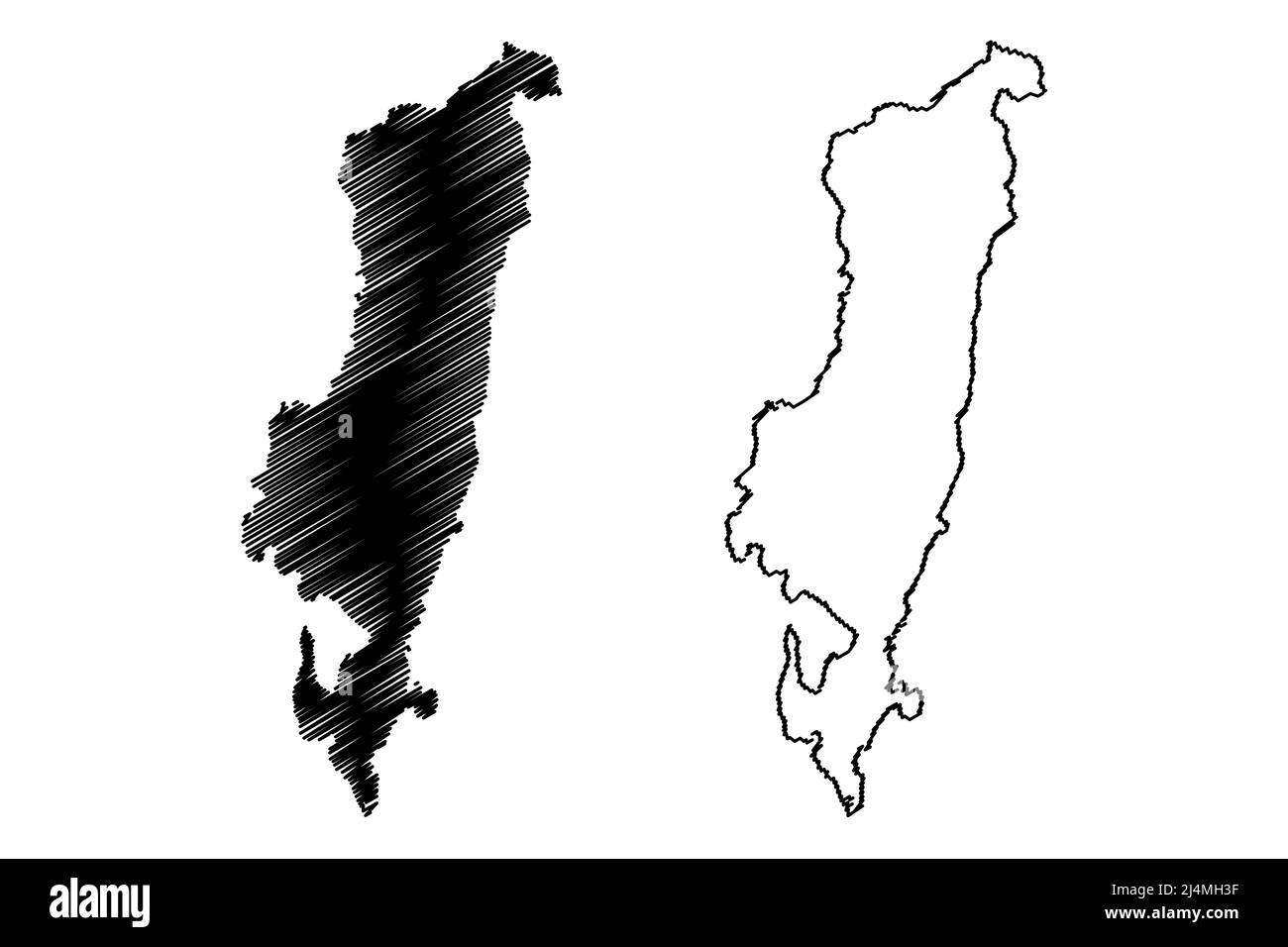 Tablas island (Asia, Republic of the Philippines, Romblon Group of Islands or archipelago) map vector illustration, scribble sketch Tablas map Stock Vector