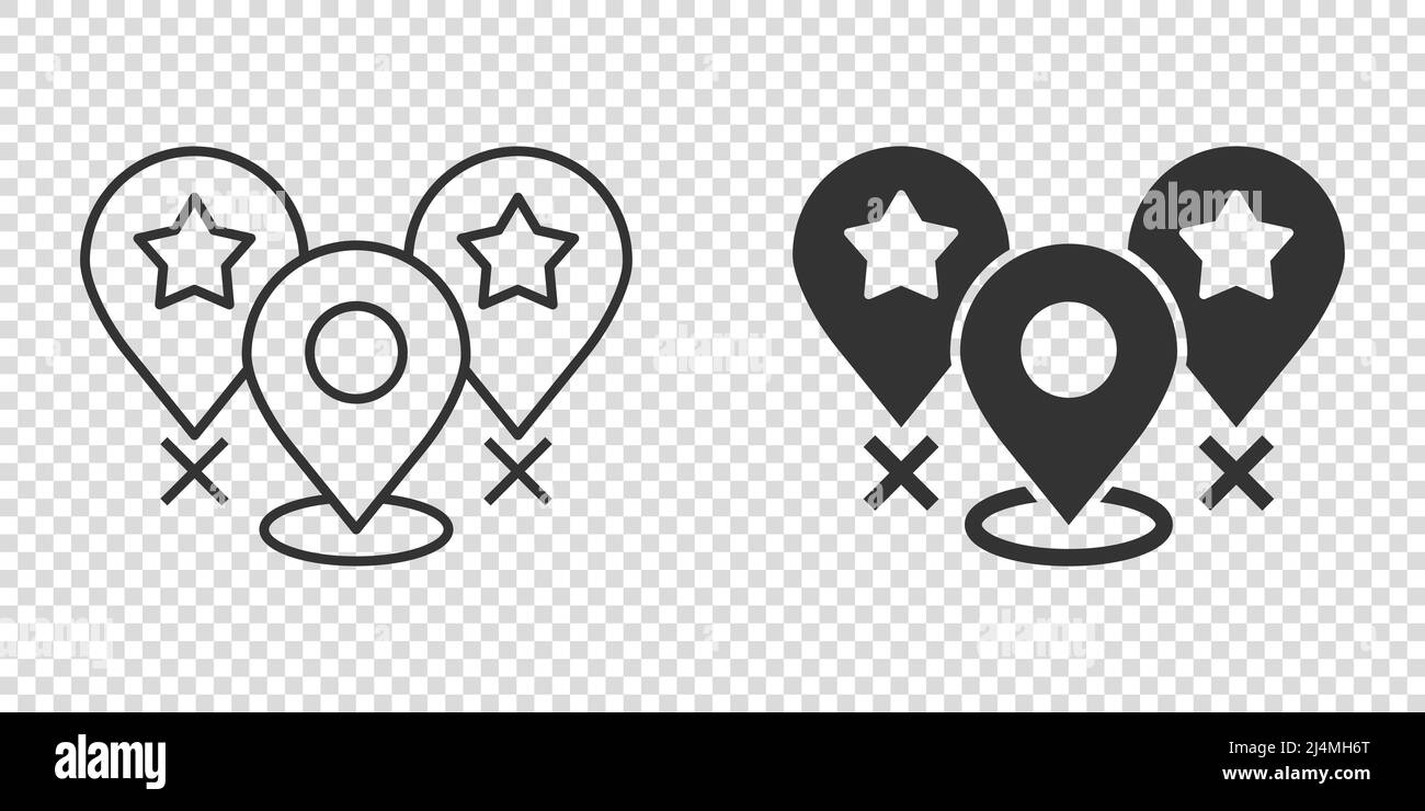 Map pin icon in flat style. gps navigation vector illustration on white ...