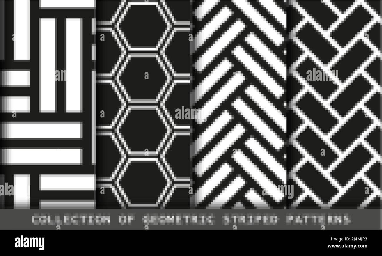 Vector set of tiled seamless patterns. Collection of floor wall ...