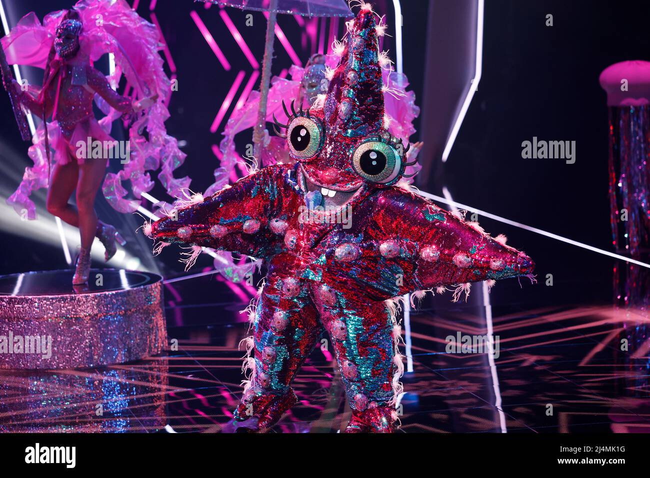 Cologne, Germany. 16th Apr, 2022. The character "The Starfish" is on