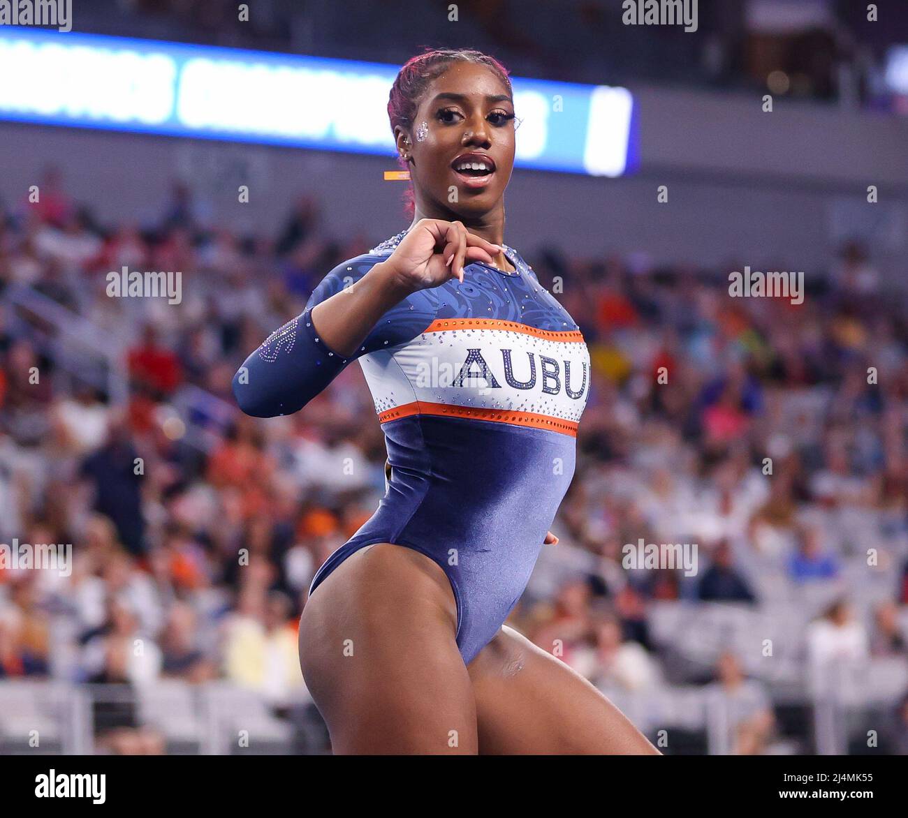 Fort Worth, TX, USA. 16th Apr, 2022. Auburn's Derrian Gobourne performs