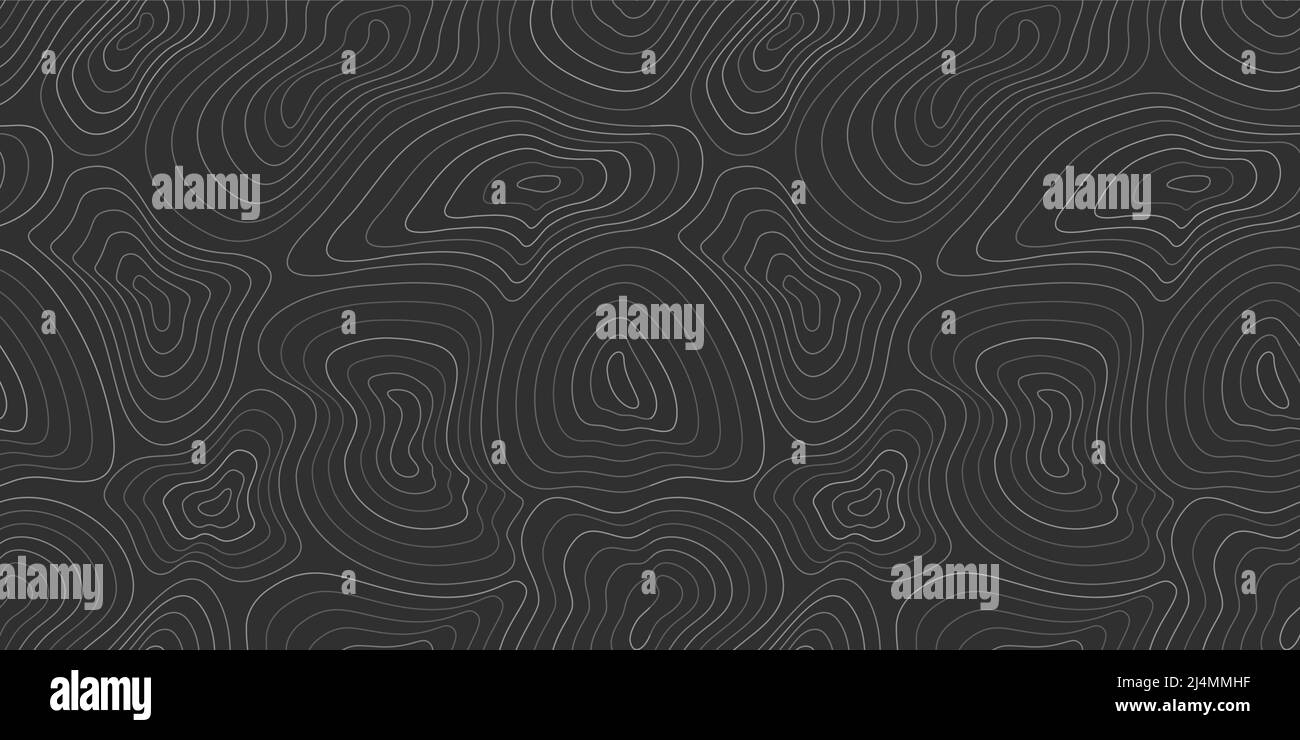 Topographic map, topographer seamless pattern, typography linear background for mapping and audio equalizer backdrop. Vector illustration. Stock Vector
