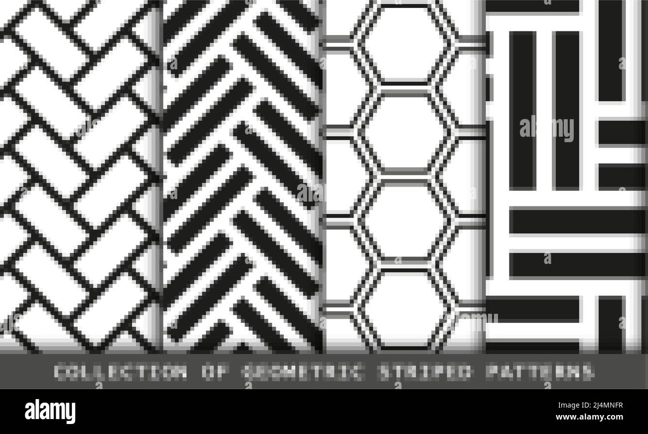 Vector set of tiled seamless patterns. Collection of floor wall ...