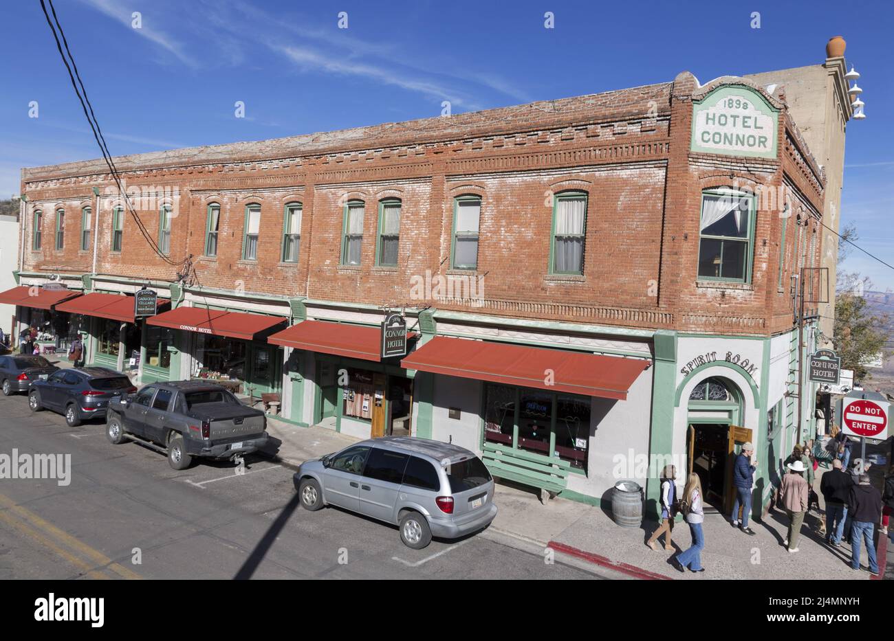Historic Connor Hotel on Jerome Arizona Main Street, built in 1898 and one of finest lodging establishments in the booming mining towns of the West Stock Photo
