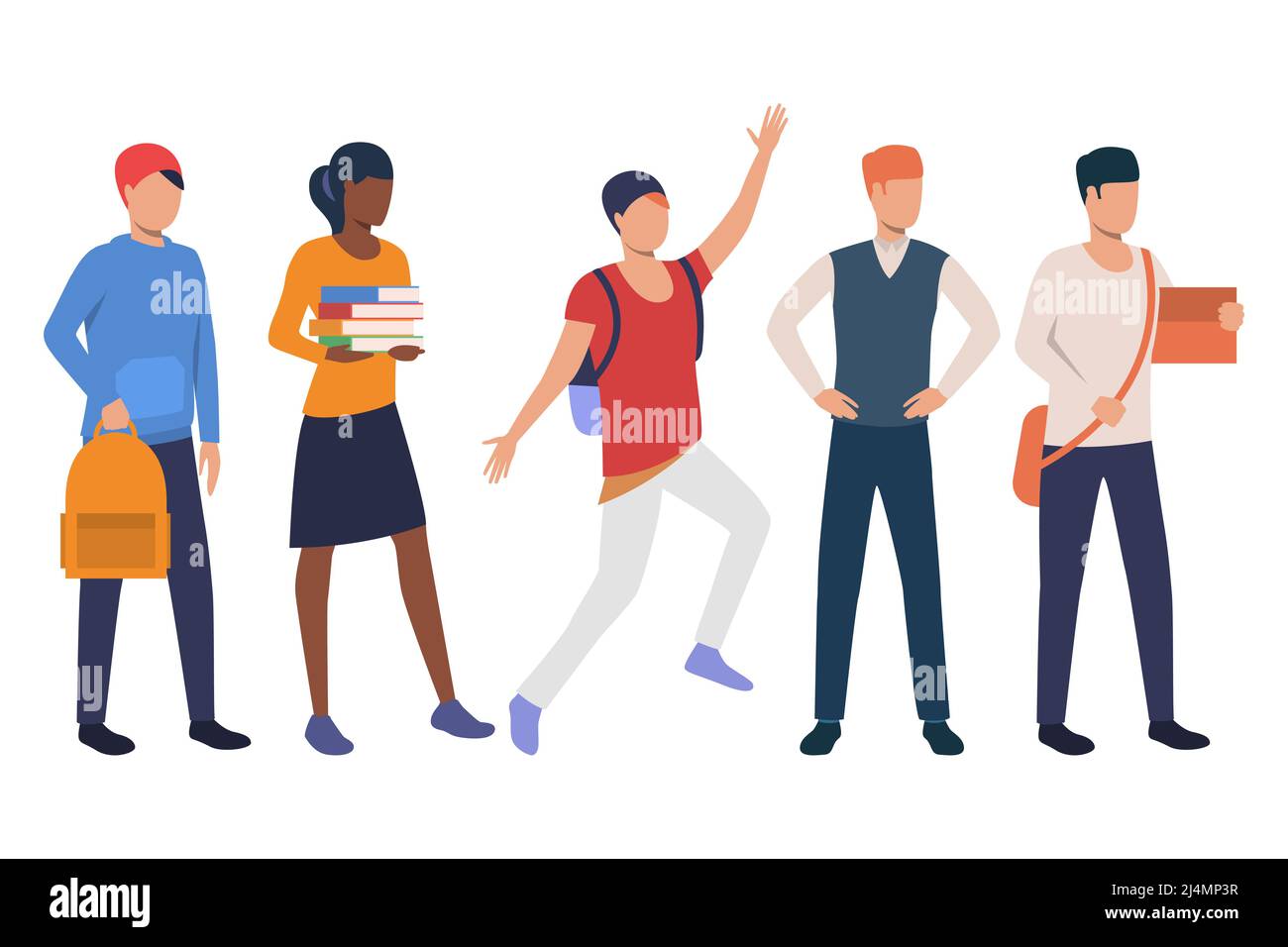 Collection of people getting masters degree. Flat cartoon characters attending class. Vector illustration can be used for commercial, brochure, mobile Stock Vector