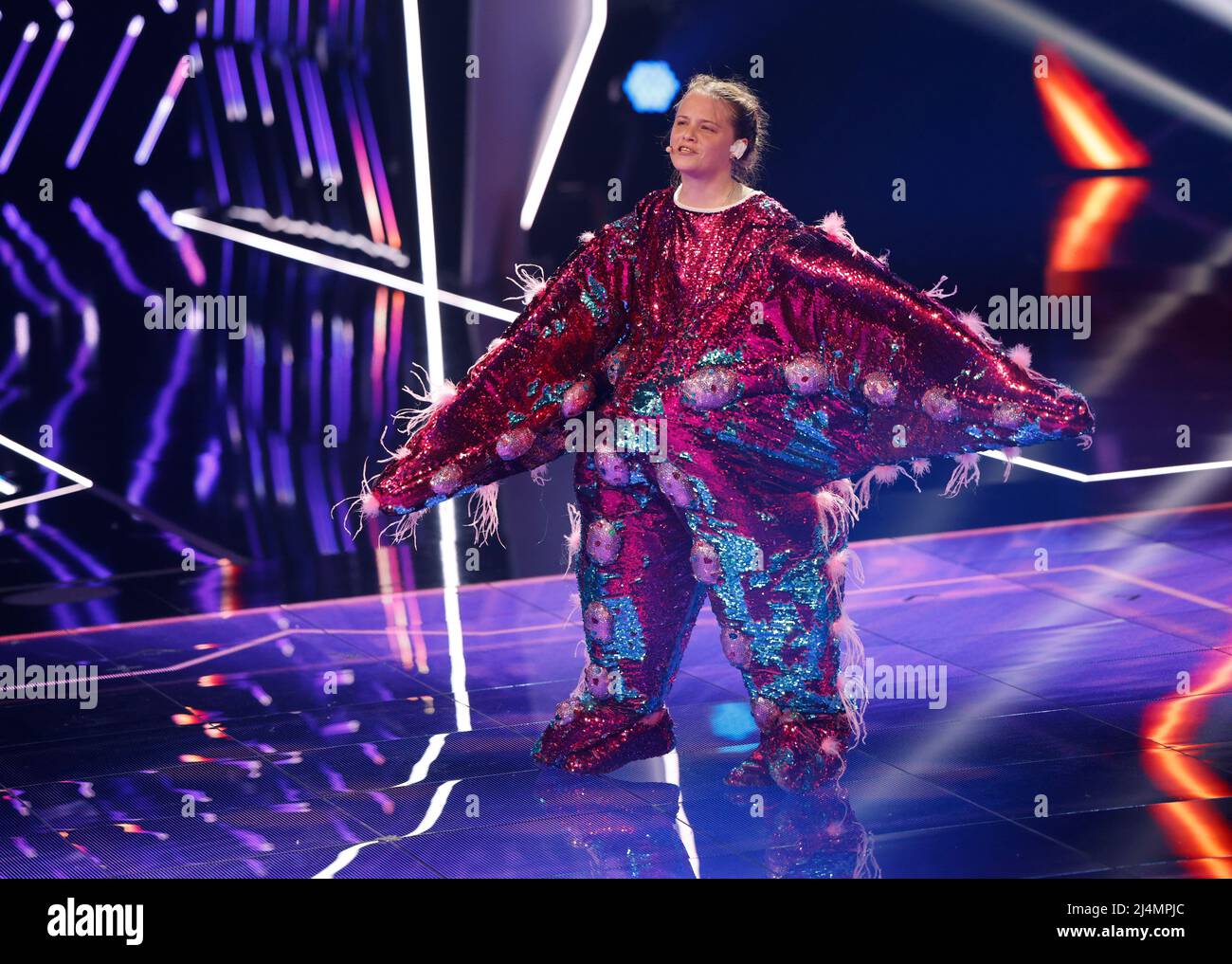 Cologne, Germany. 16th Apr, 2022. The character "The Starfish" is on