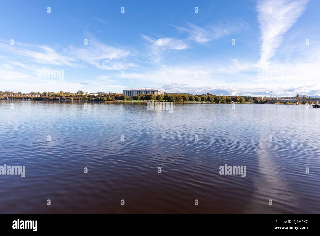 Canberra, National Library on the shores of Lake Burley Griffin in Canberra city centre,ACT,Australia Stock Photo