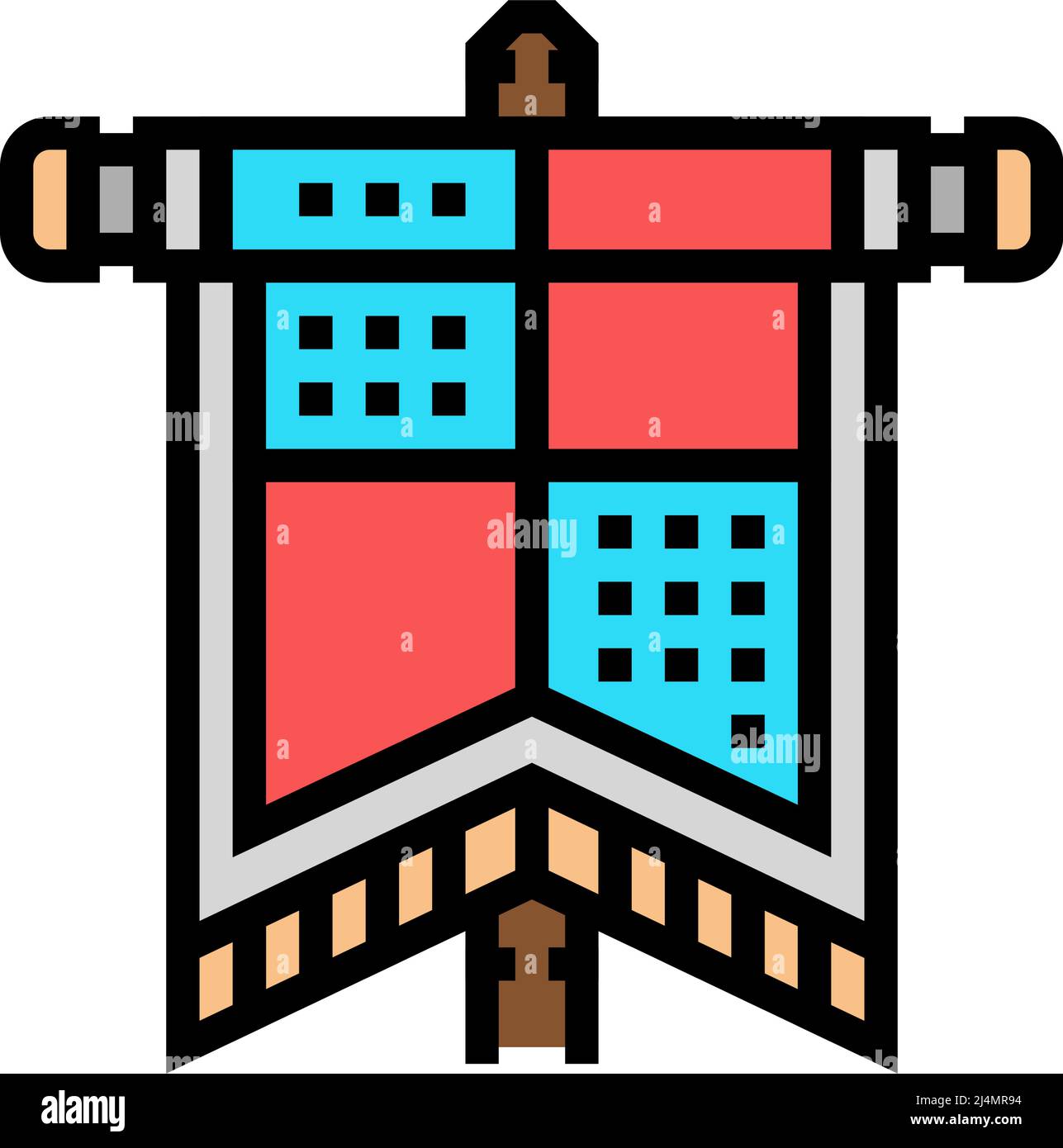 flag medieval color icon vector illustration Stock Vector Image & Art ...