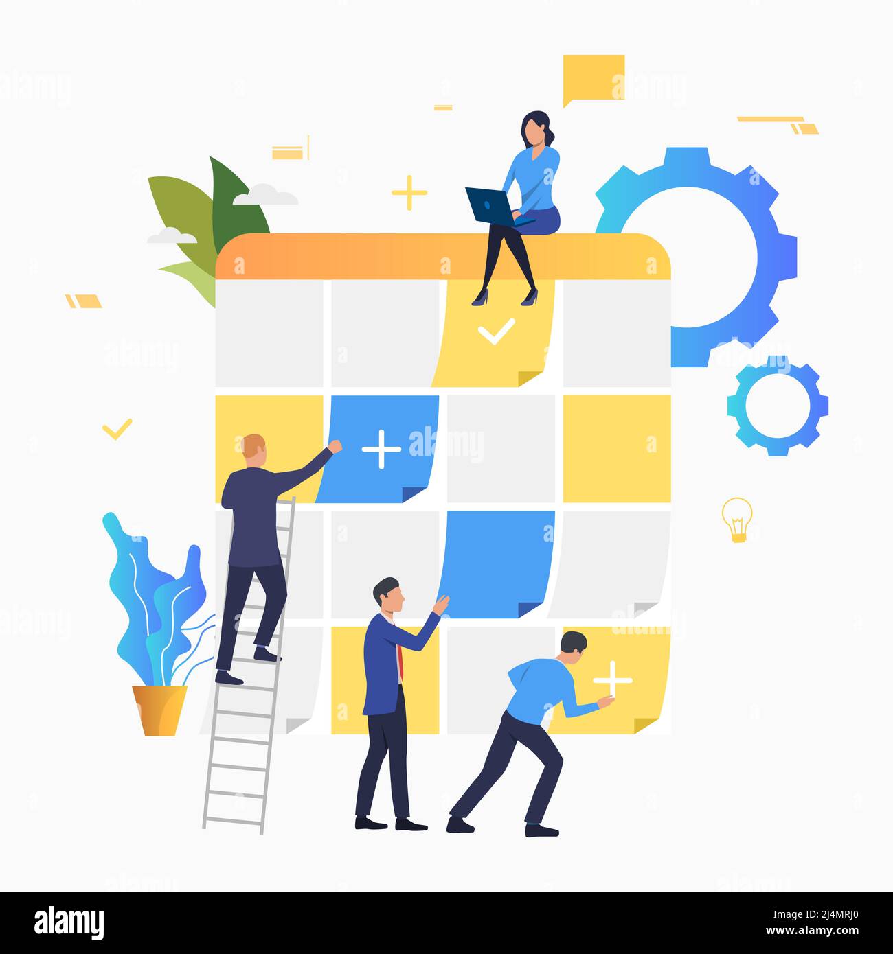 Business people scheduling work tasks. Staff, scheduling, teamwork ...