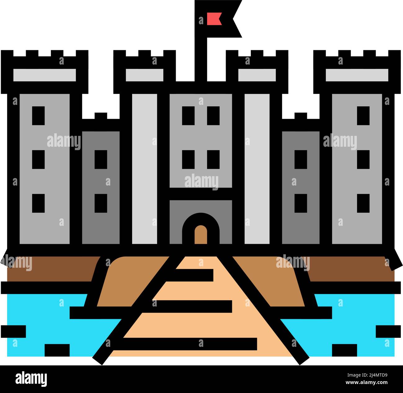 castle medieval building color icon vector illustration Stock Vector ...