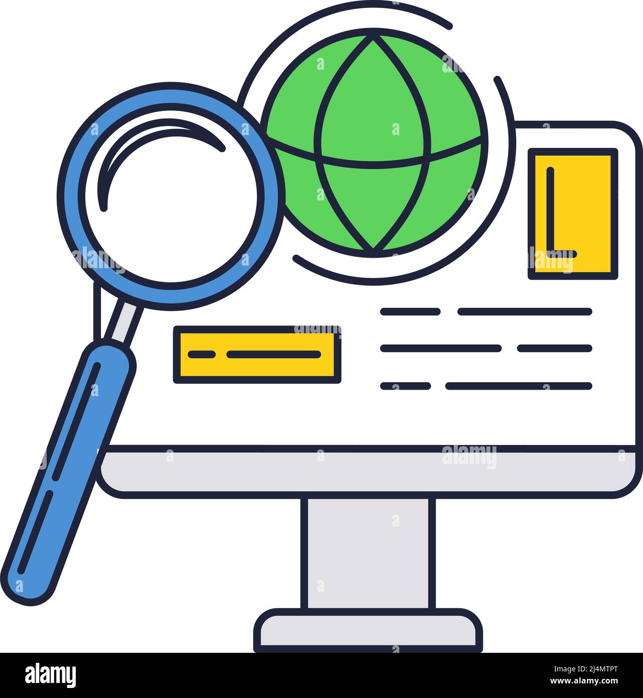 Global search icon vector world internet tech stock vector image art