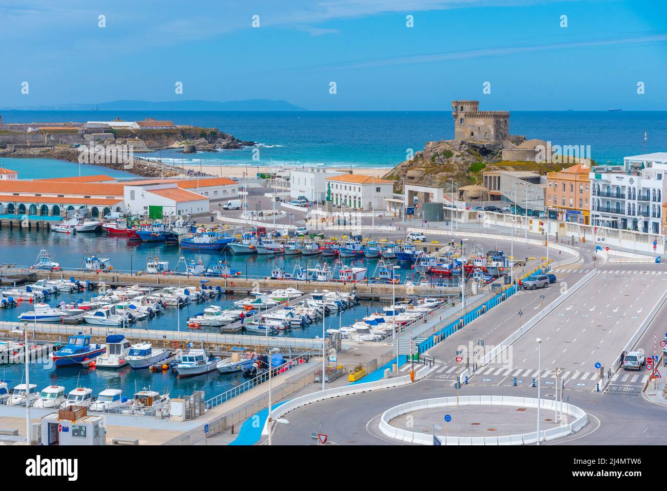Tarifa, Spain, May 23, 2021: Aerial view of port in Tarifa, Spain Stock  Photo - Alamy