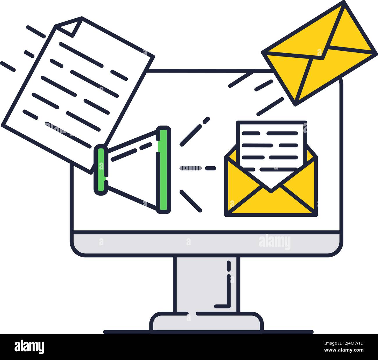Email marketing flat vector icon web communication stock vector image