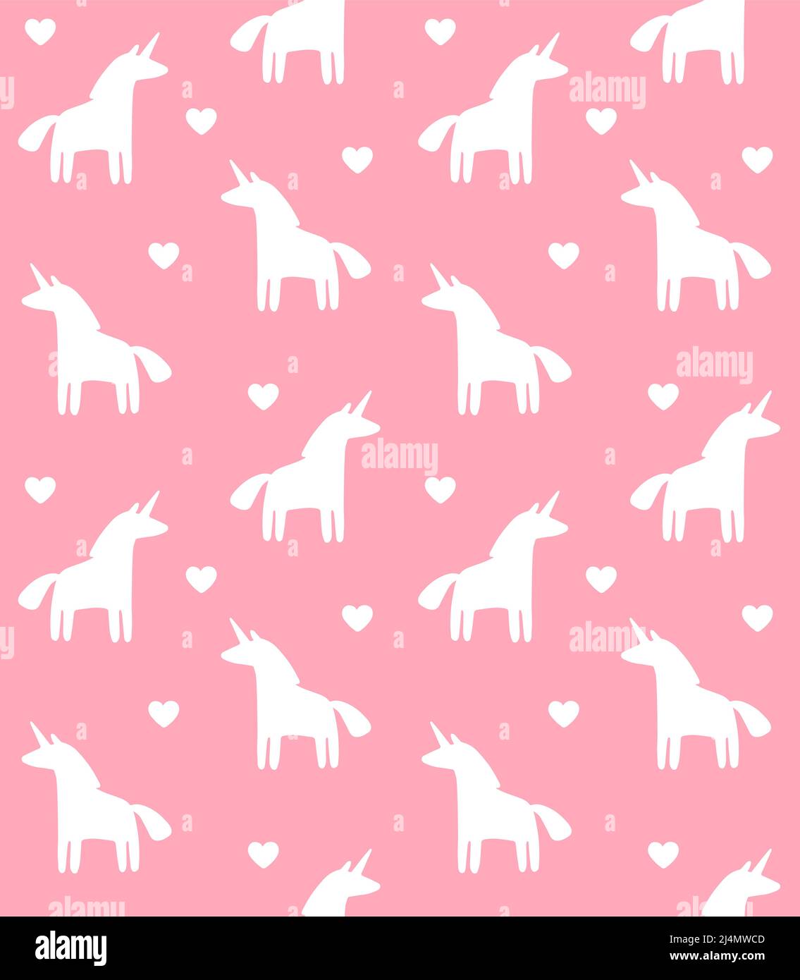 Vector seamless pattern of white hand drawn sketch doodle unicorn ...
