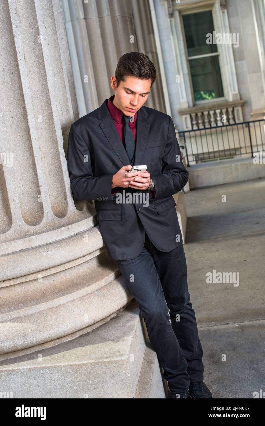 black jeans shirt and tie