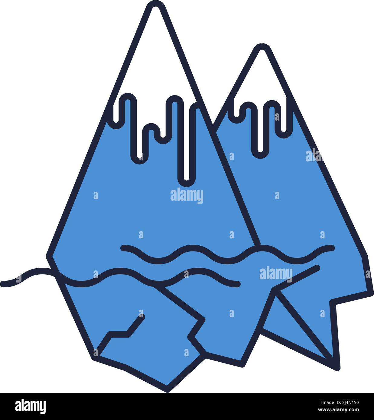 Global warning icon vector melting ocean iceberg Stock Vector