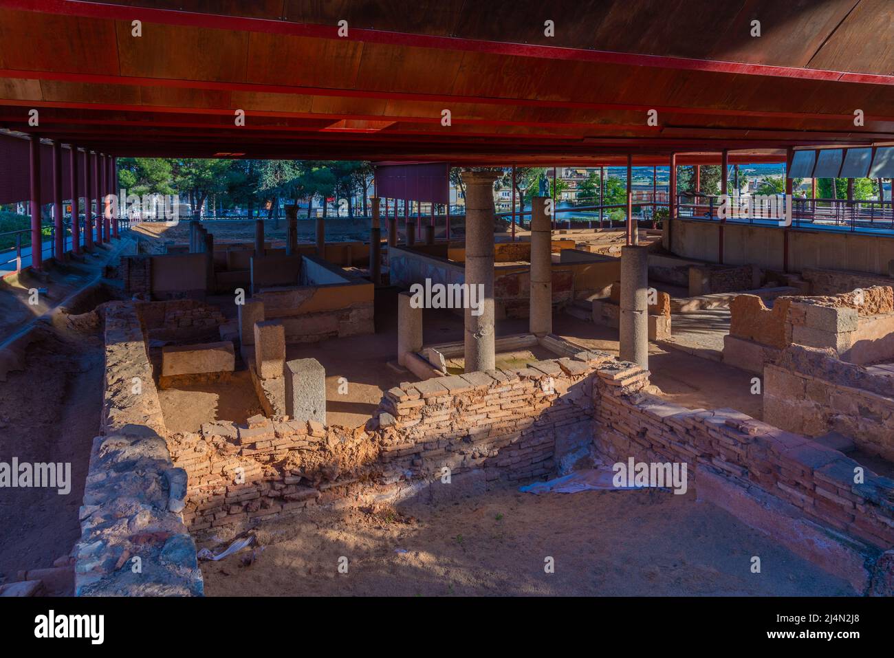 Roman ruins of Casa del Mitreo in Merida, Spain Stock Photo Alamy