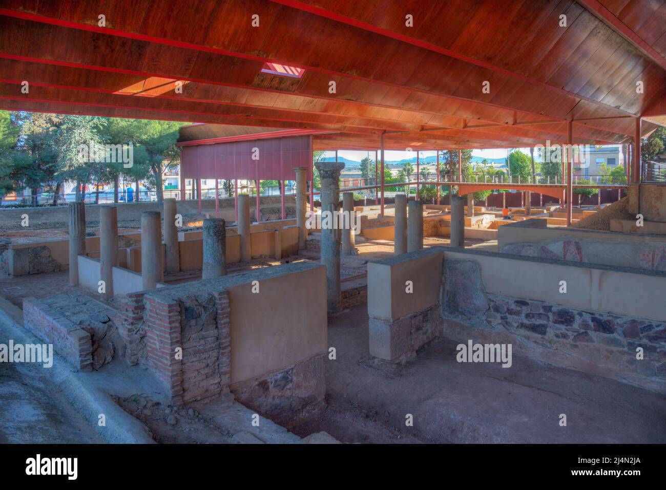 Roman ruins of Casa del Mitreo in Merida, Spain Stock Photo