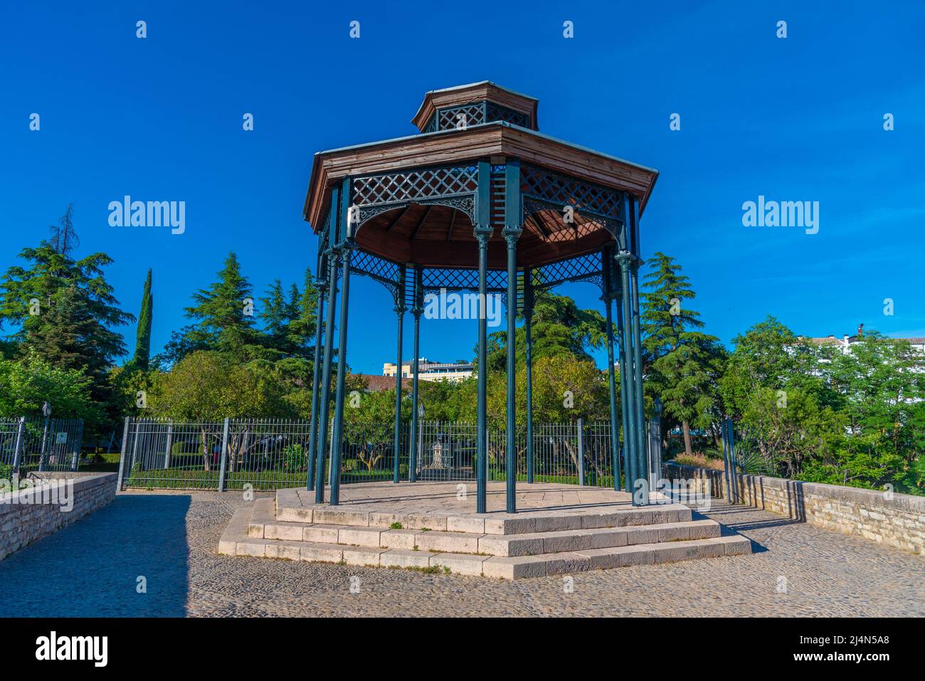 Gazebo at Spanish town Ronda Stock Photo Alamy