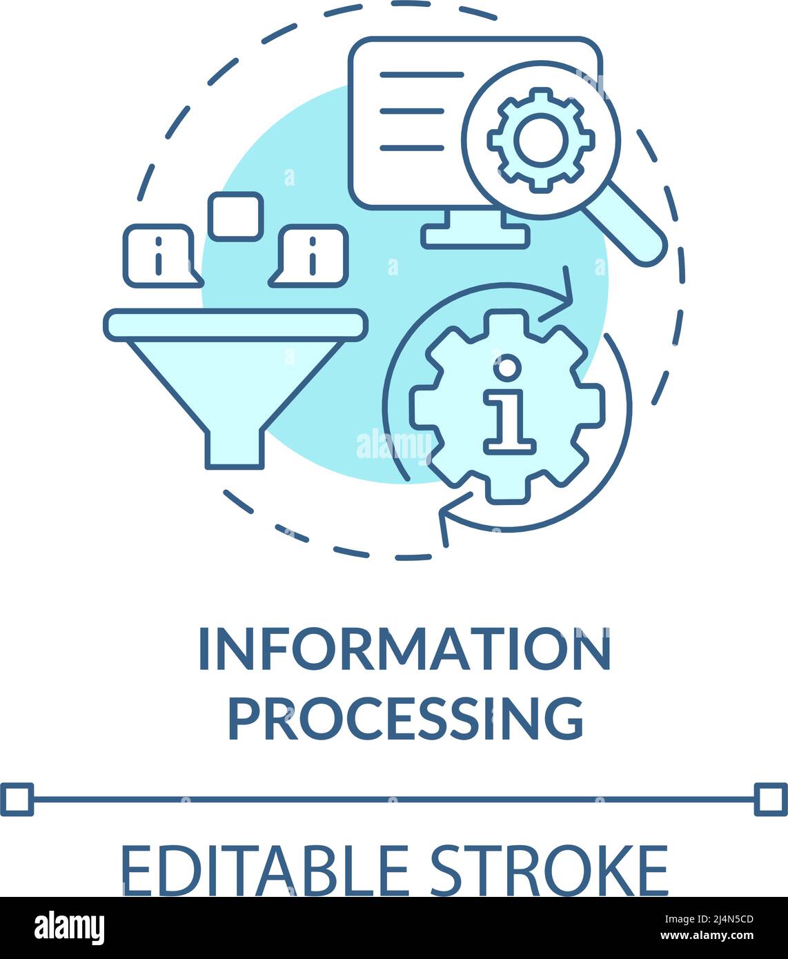 Information processing turquoise concept icon Stock Vector