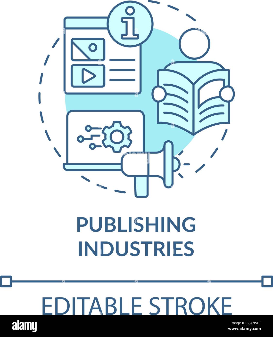 Publishing industries turquoise concept icon Stock Vector