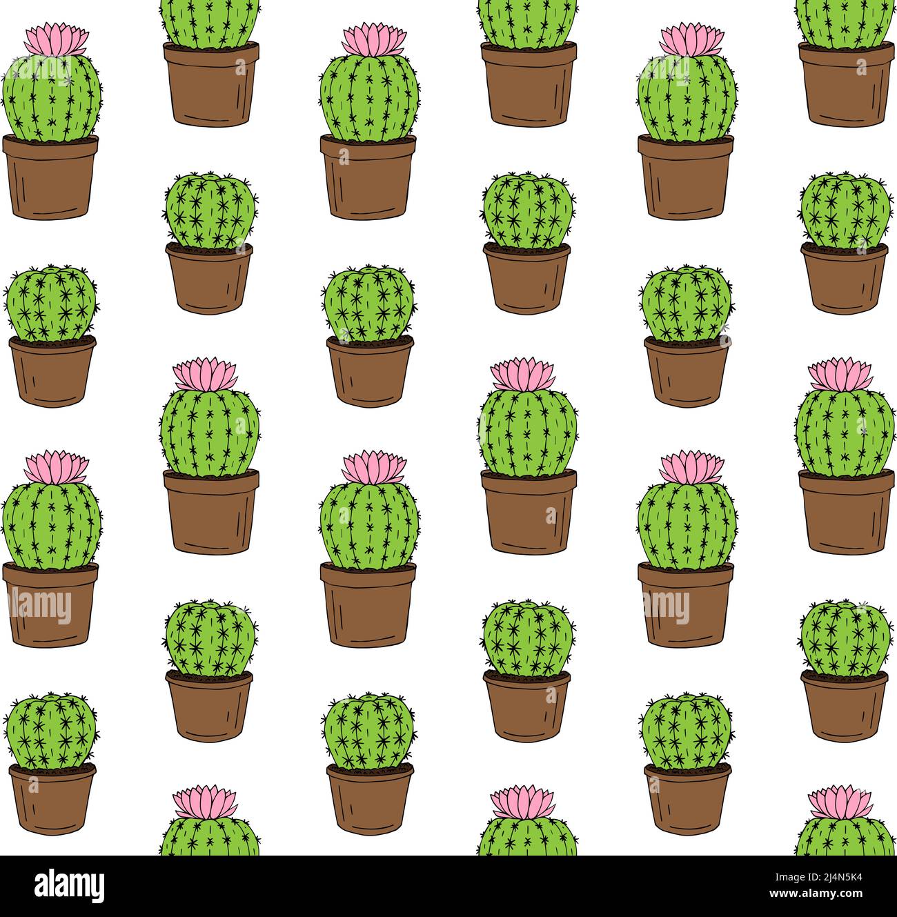 Vector seamless pattern of hand drawn doodle sketch colored flower ...