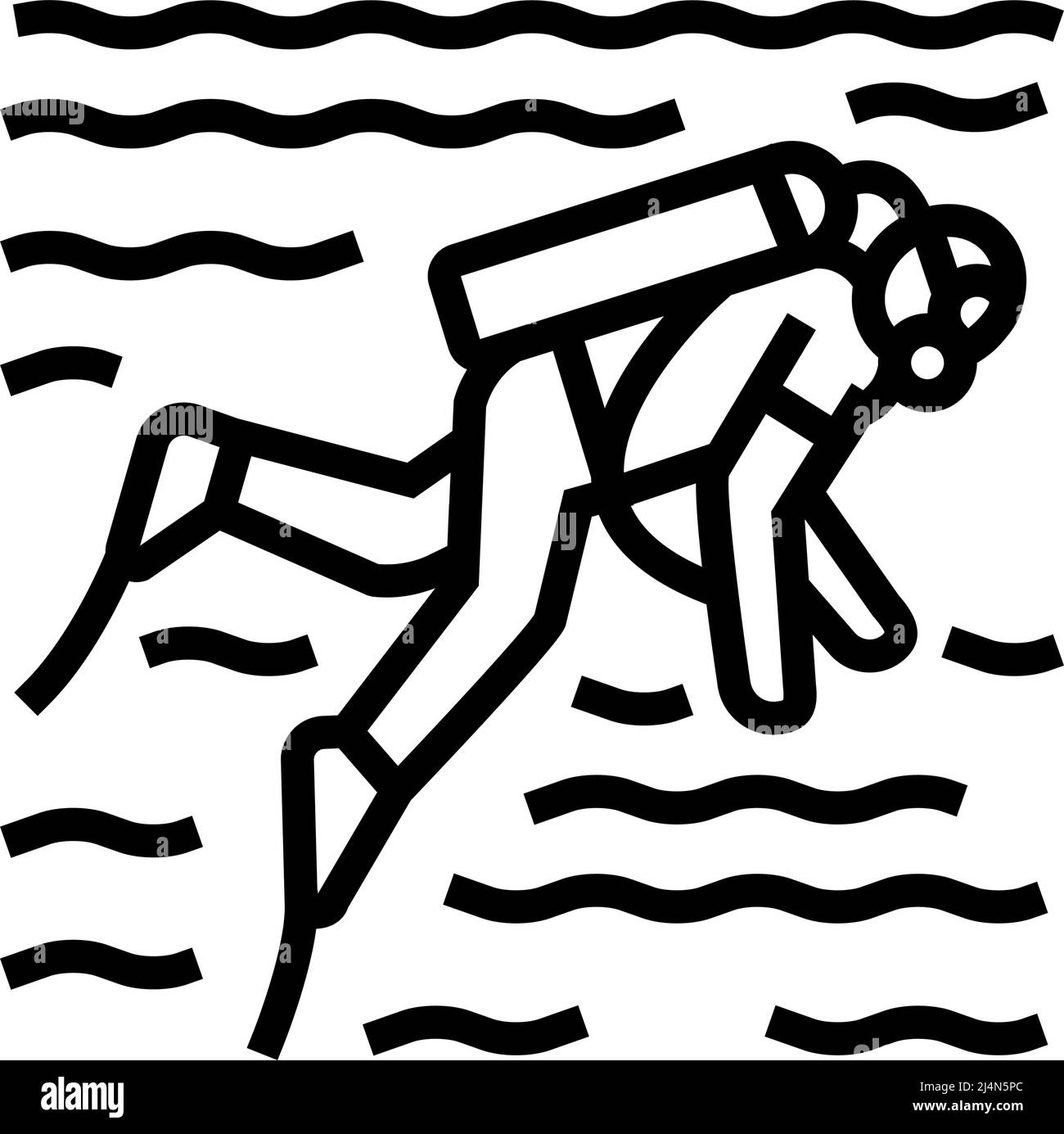 scuba diving line icon vector illustration Stock Vector Image & Art - Alamy