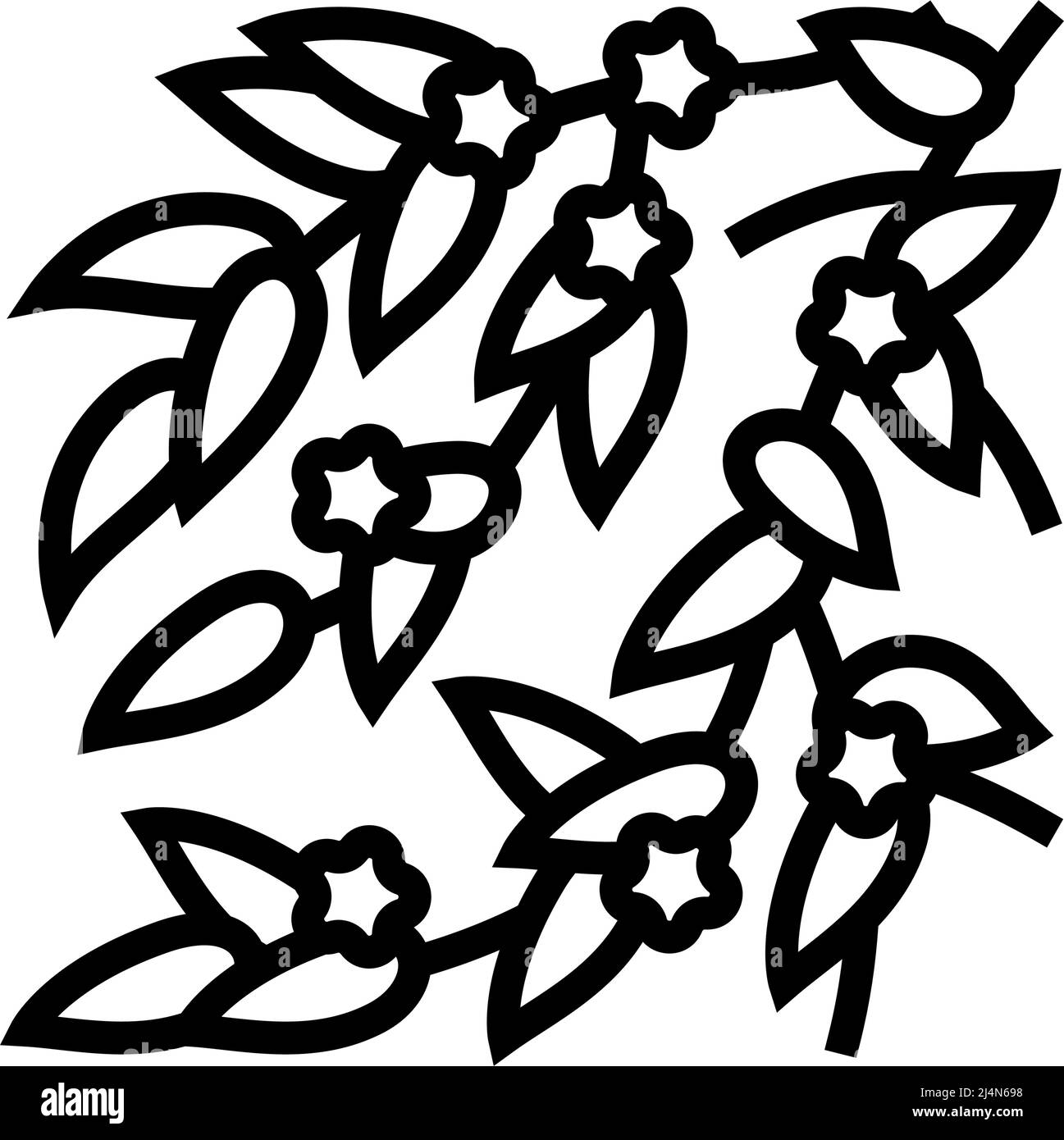 spring leaf line icon vector illustration Stock Vector Image & Art - Alamy