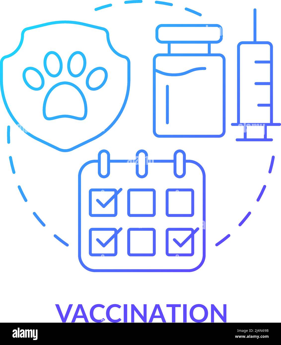 Vaccination blue gradient concept icon Stock Vector