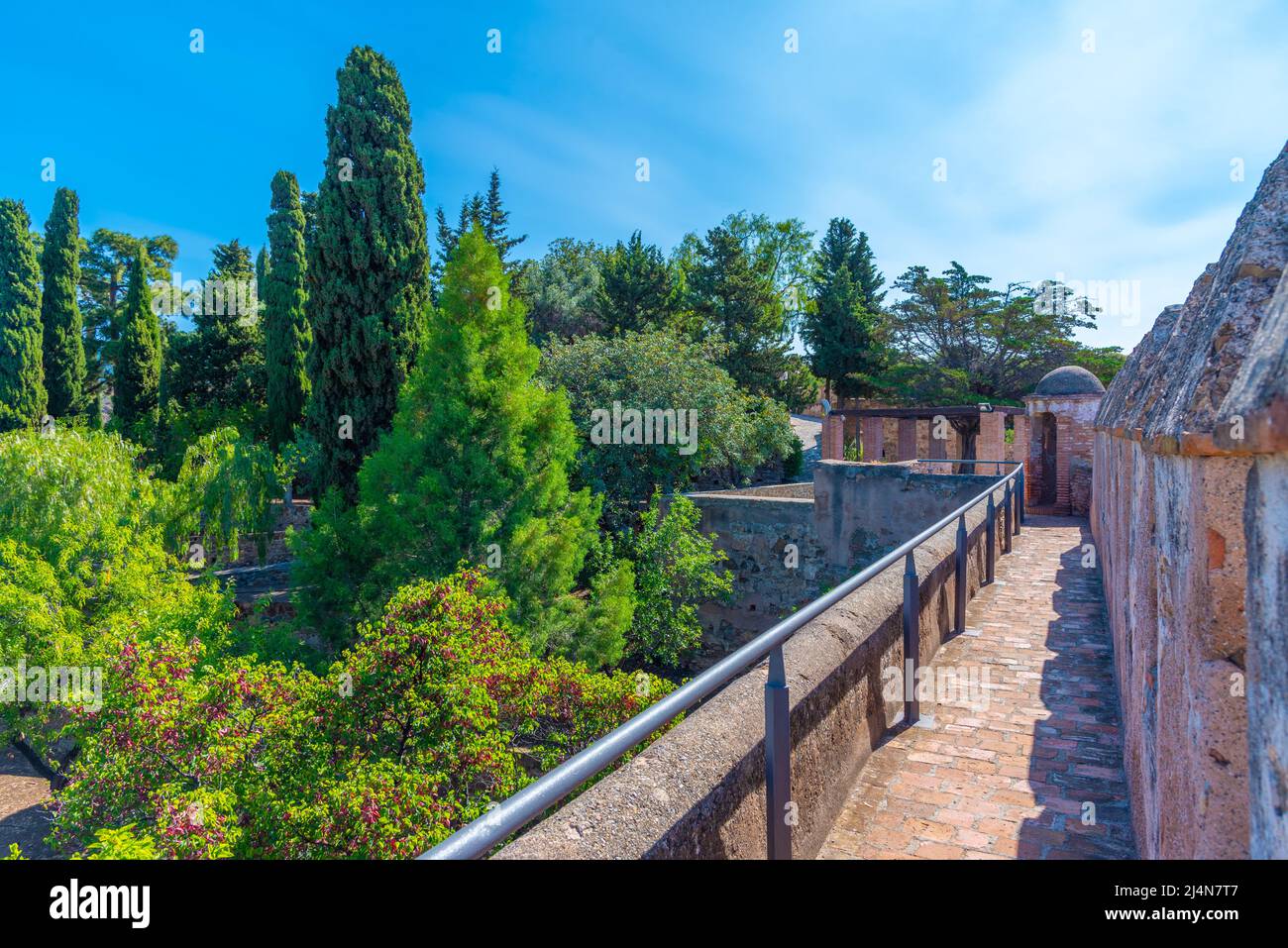 Gibralfaro castle in the Spanish town Malaga Stock Photo