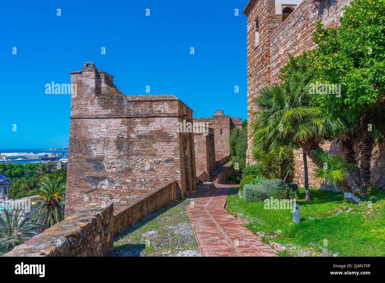 fortification of the alcazaba fortress in malaga Stock Photo