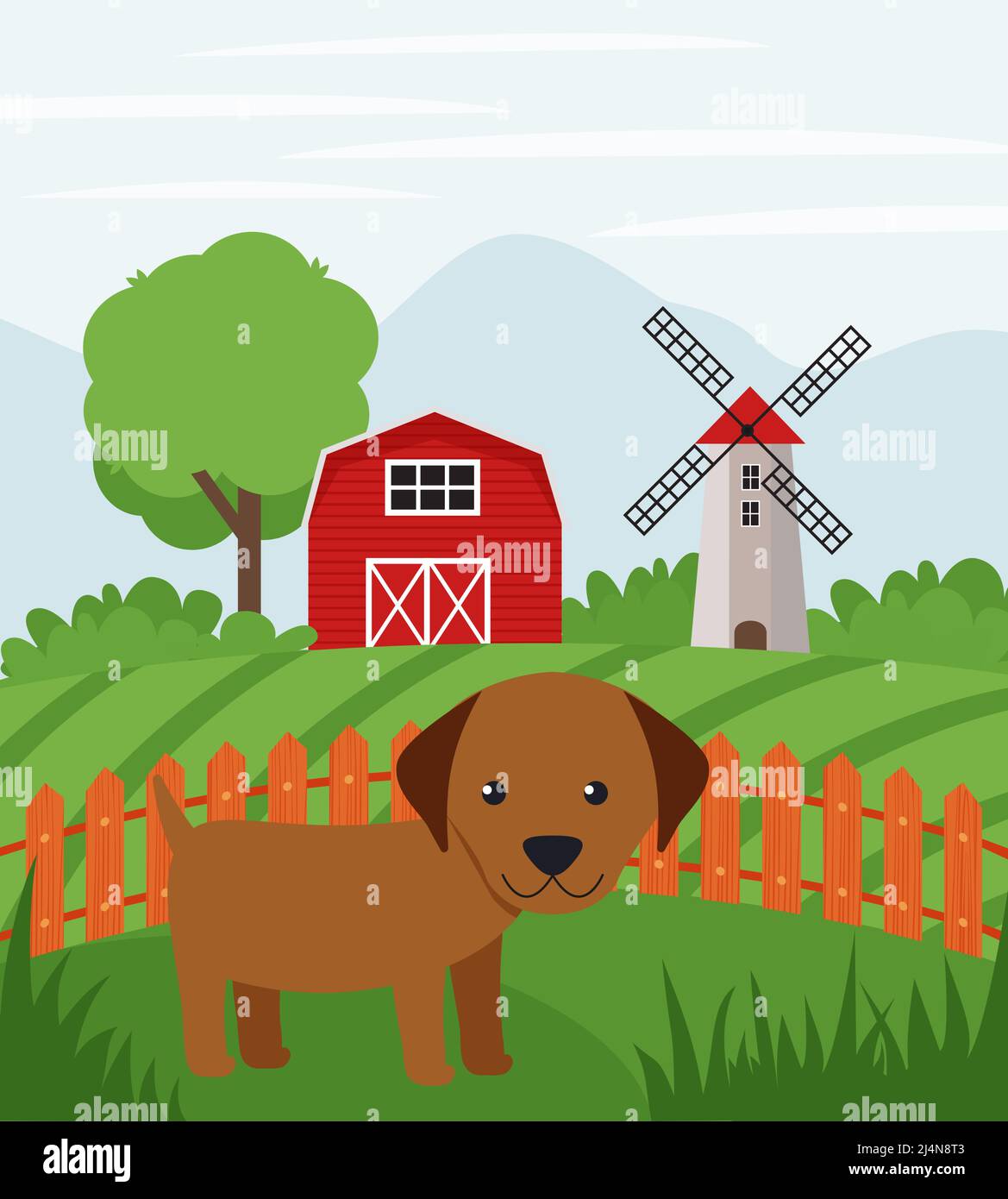 farmer and dog clip art