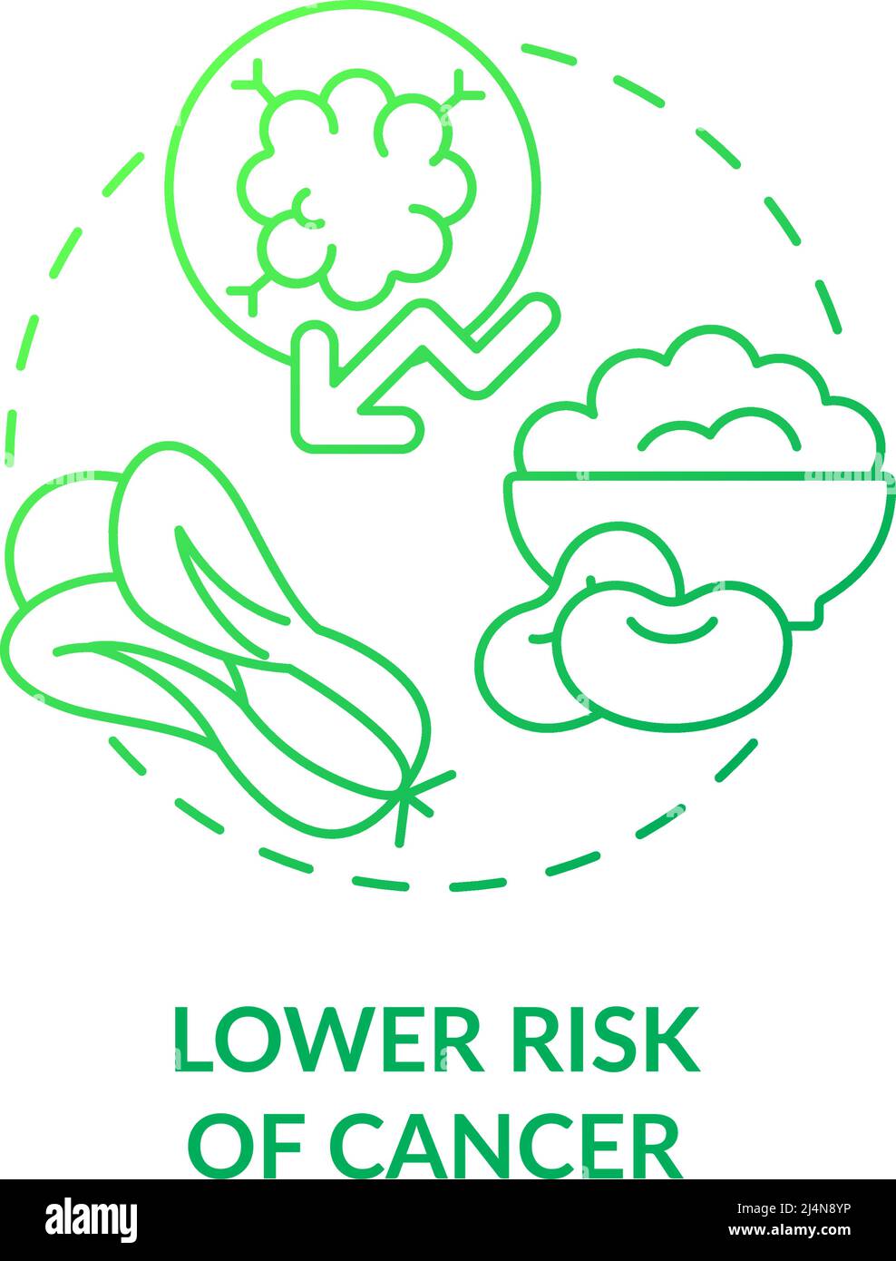 Lower risk of cancer green gradient concept icon Stock Vector Image ...