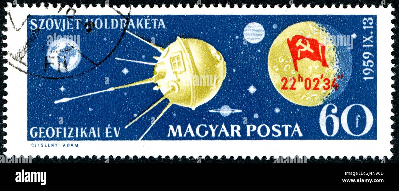 ハンガリー1959年発行60fソビエト探査機ルナ2未使用切手 Luna 2 1959 hi-res stock photography and images - Alamy