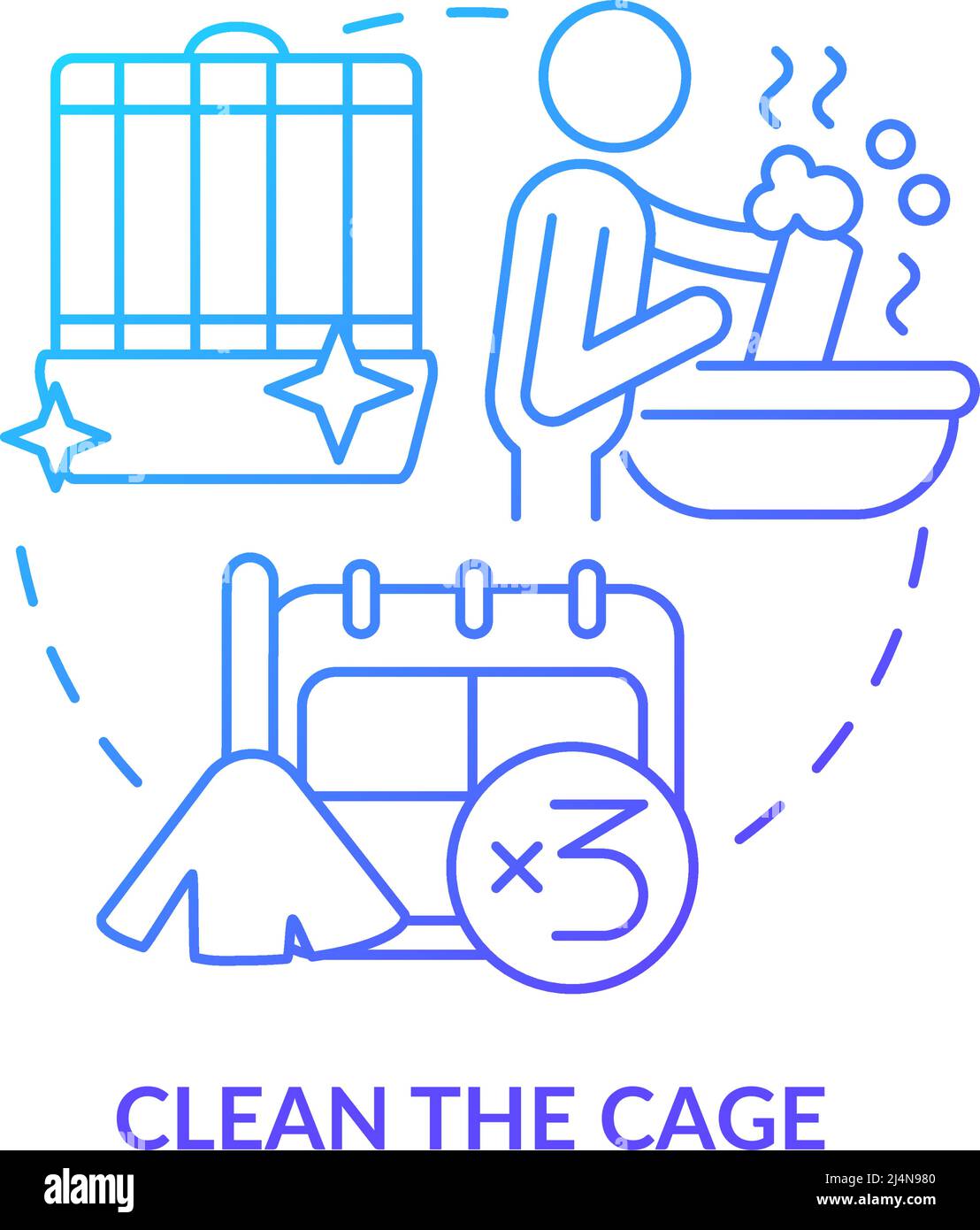 Clean cage blue gradient concept icon Stock Vector