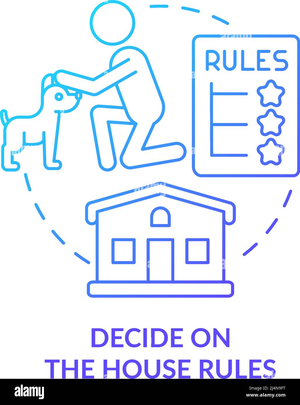 Decide on house rules blue gradient concept icon Stock Vector Image ...