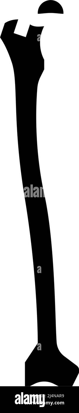 femur bone glyph icon vector. femur bone sign. isolated contour symbol black illustration Stock Vector