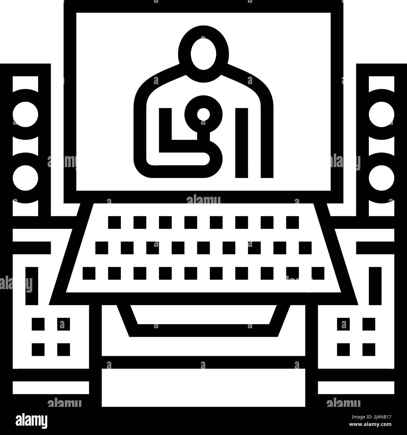 record studio line icon vector illustration Stock Vector Image & Art ...